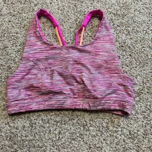 Teen Pink Striped sports bra